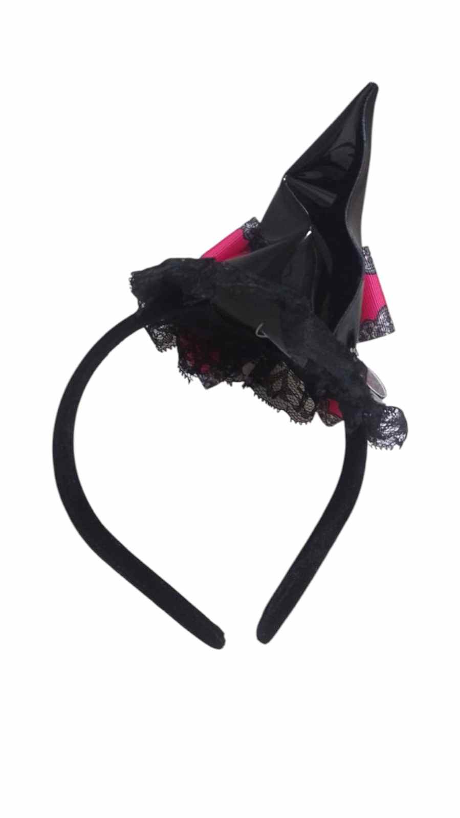 TIARA CHAPEU BRUXA PRETA C/LACO